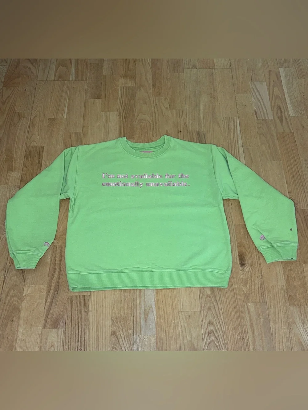 Lazy Cake by Sarah Bahbah Limited Edition Women’s Lime Green crewneck sweatshirt